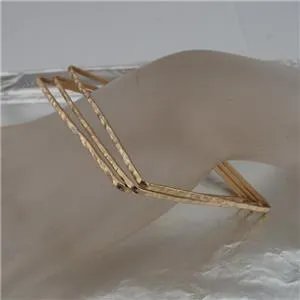 Three Square Bangle Bracelet 14k yellow Gold F Handmade Art Hadar Designers (V)