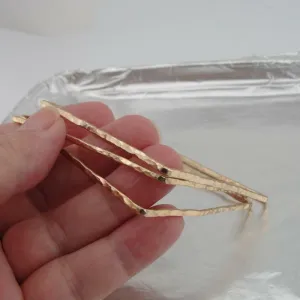 Three Square Bangle Bracelet 14k yellow Gold F Handmade Art Hadar Designers (V)