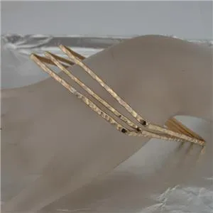 Three Square Bangle Bracelet 14k yellow Gold F Handmade Art Hadar Designers (V)