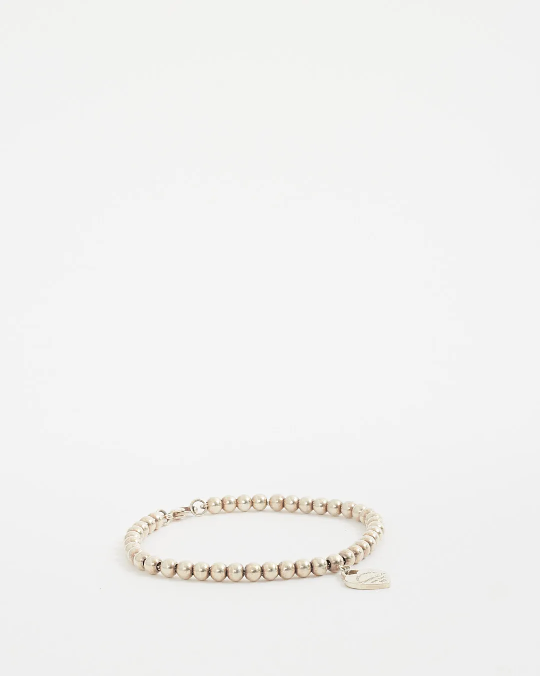 Tiffany & Co. Silver Heart Tag Bead Bracelet