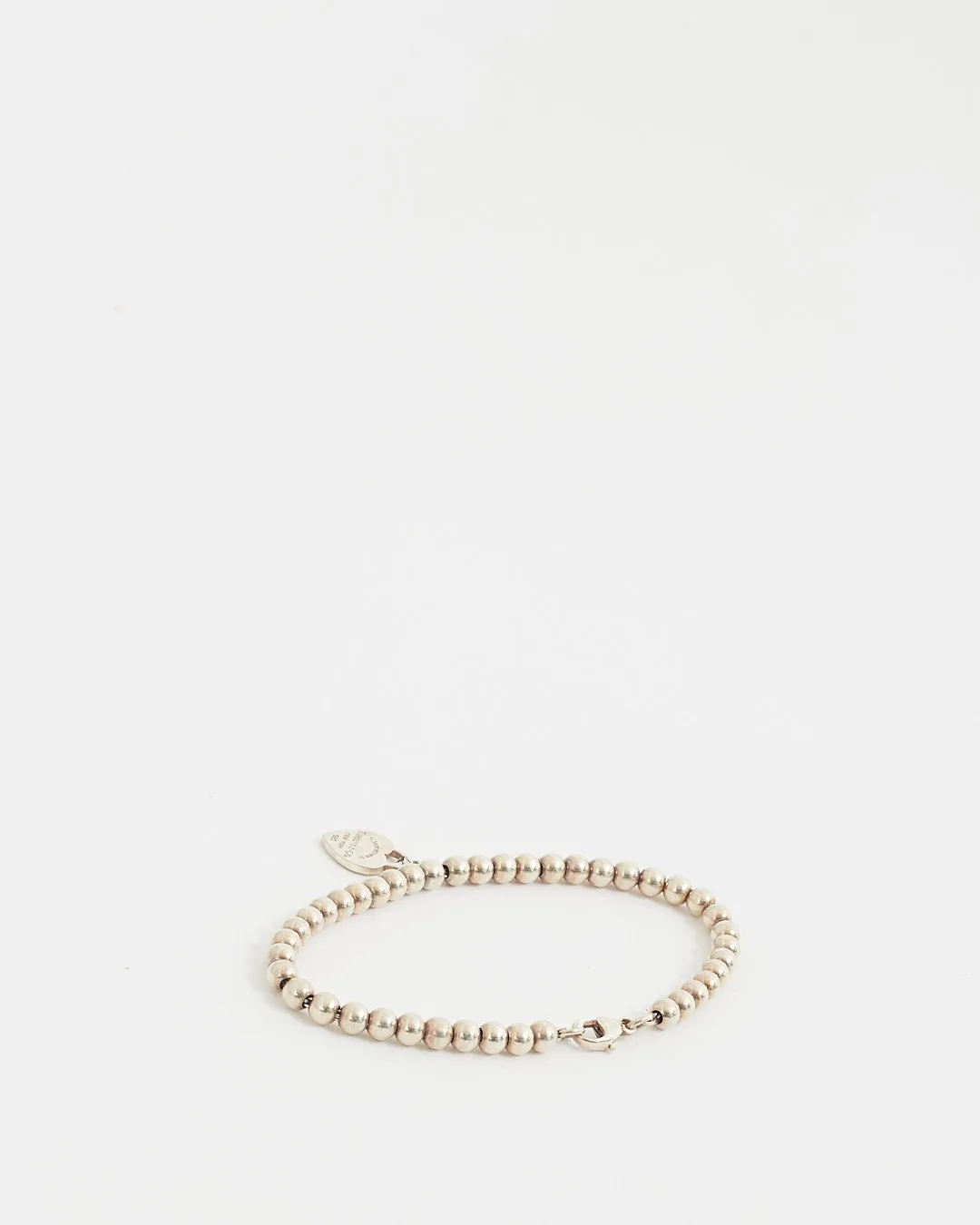 Tiffany & Co. Silver Heart Tag Bead Bracelet