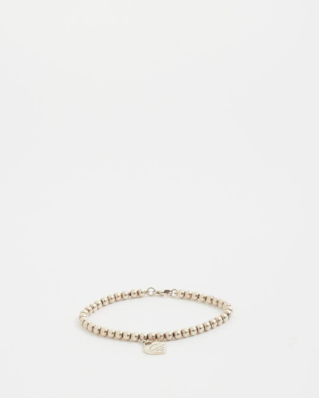 Tiffany & Co. Silver Heart Tag Bead Bracelet