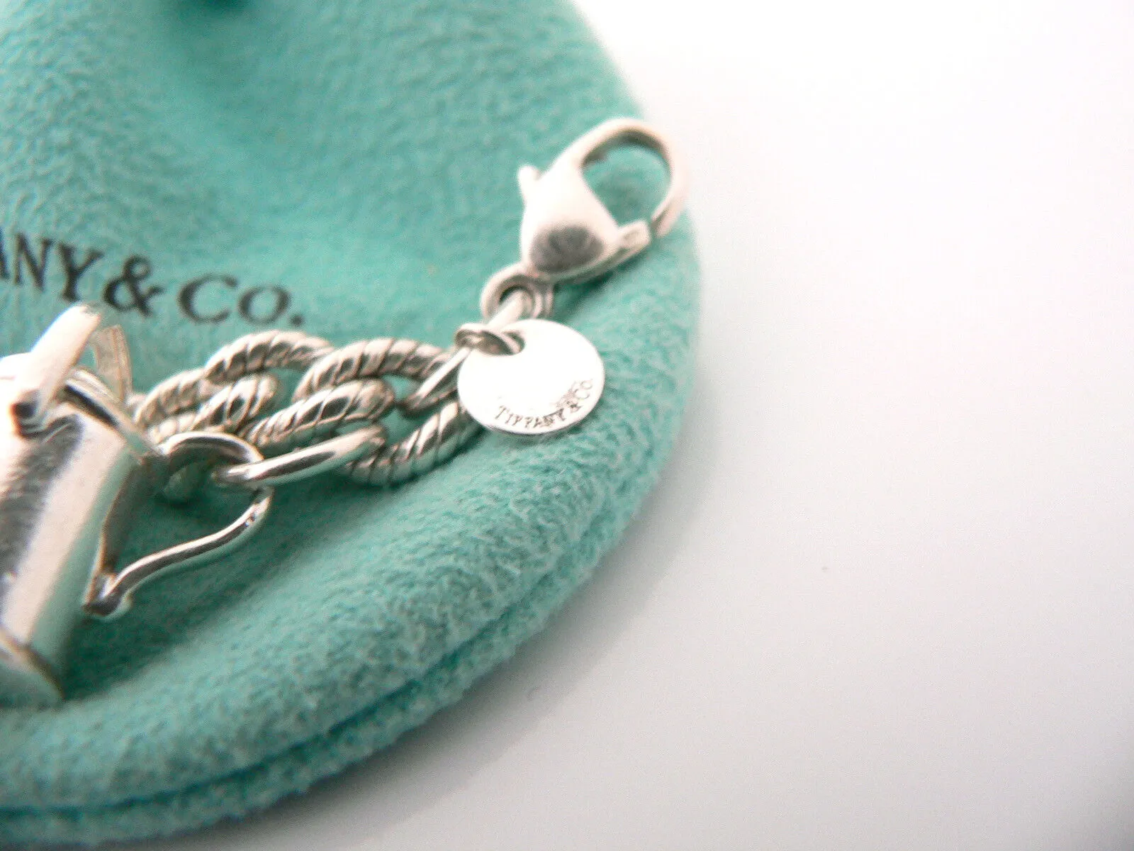 Tiffany & Co Watering Can Bracelet Bangle 8 Inch Chain Nature Garden Lover Gift