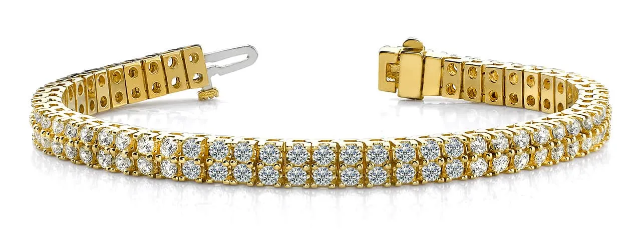 Timeless Two Row Diamond Tennis Diamond Bracelet with 6.05 ct.(finished) 2.5mm
