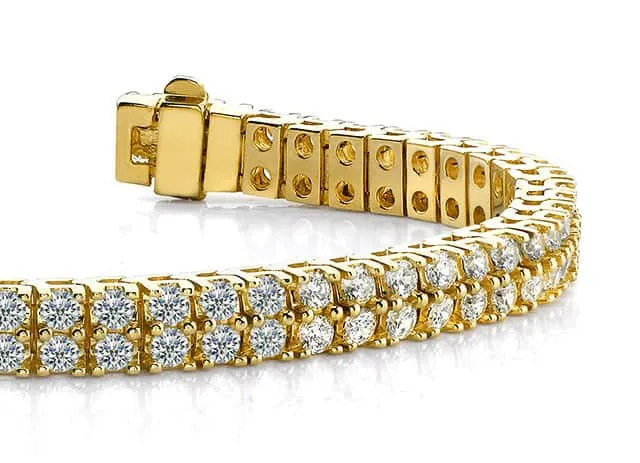 Timeless Two Row Diamond Tennis Diamond Bracelet with 6.05 ct.(finished) 2.5mm