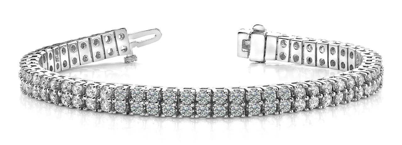 Timeless Two Row Diamond Tennis Diamond Bracelet with 6.05 ct.(finished) 2.5mm