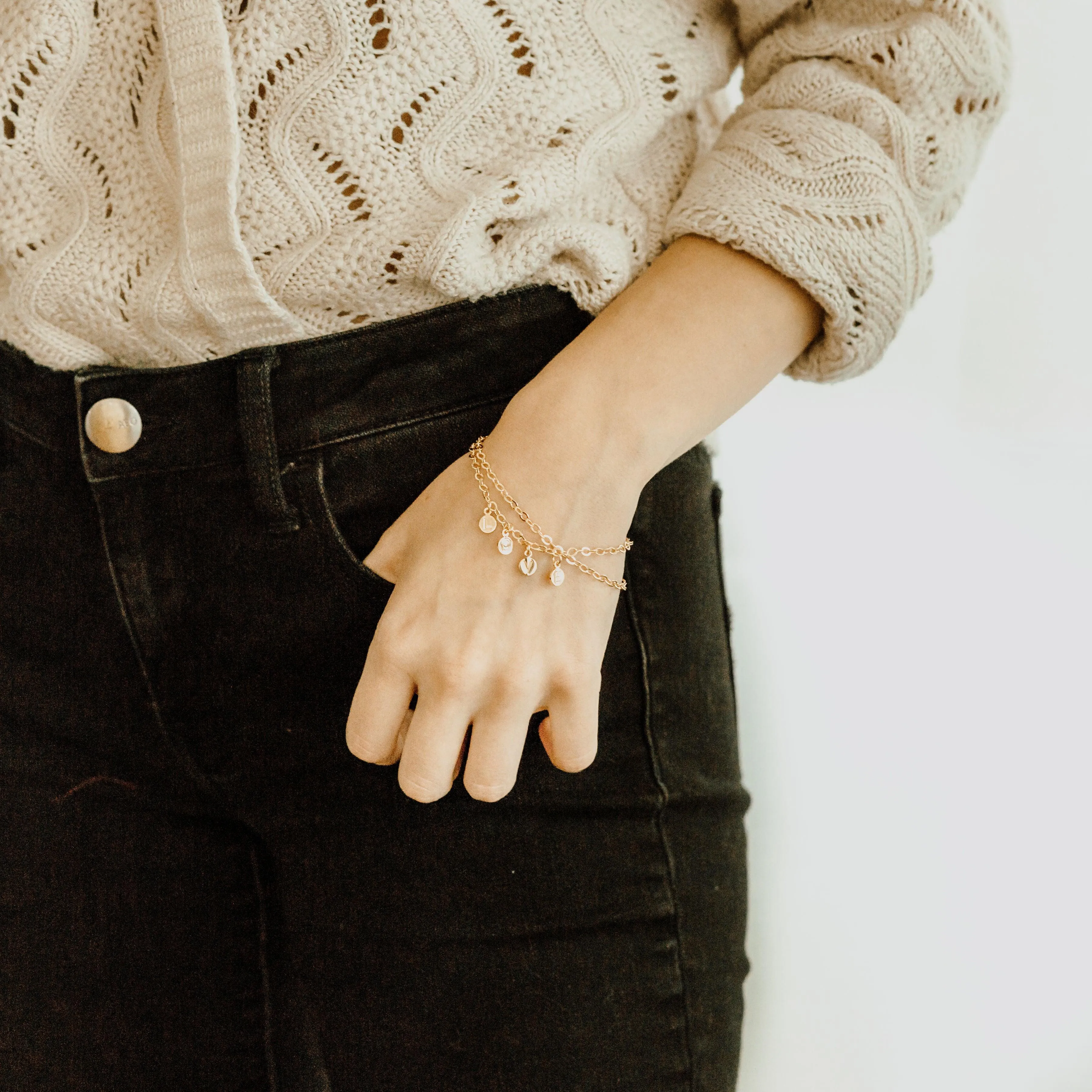 Tiny Coin Charm Bracelet