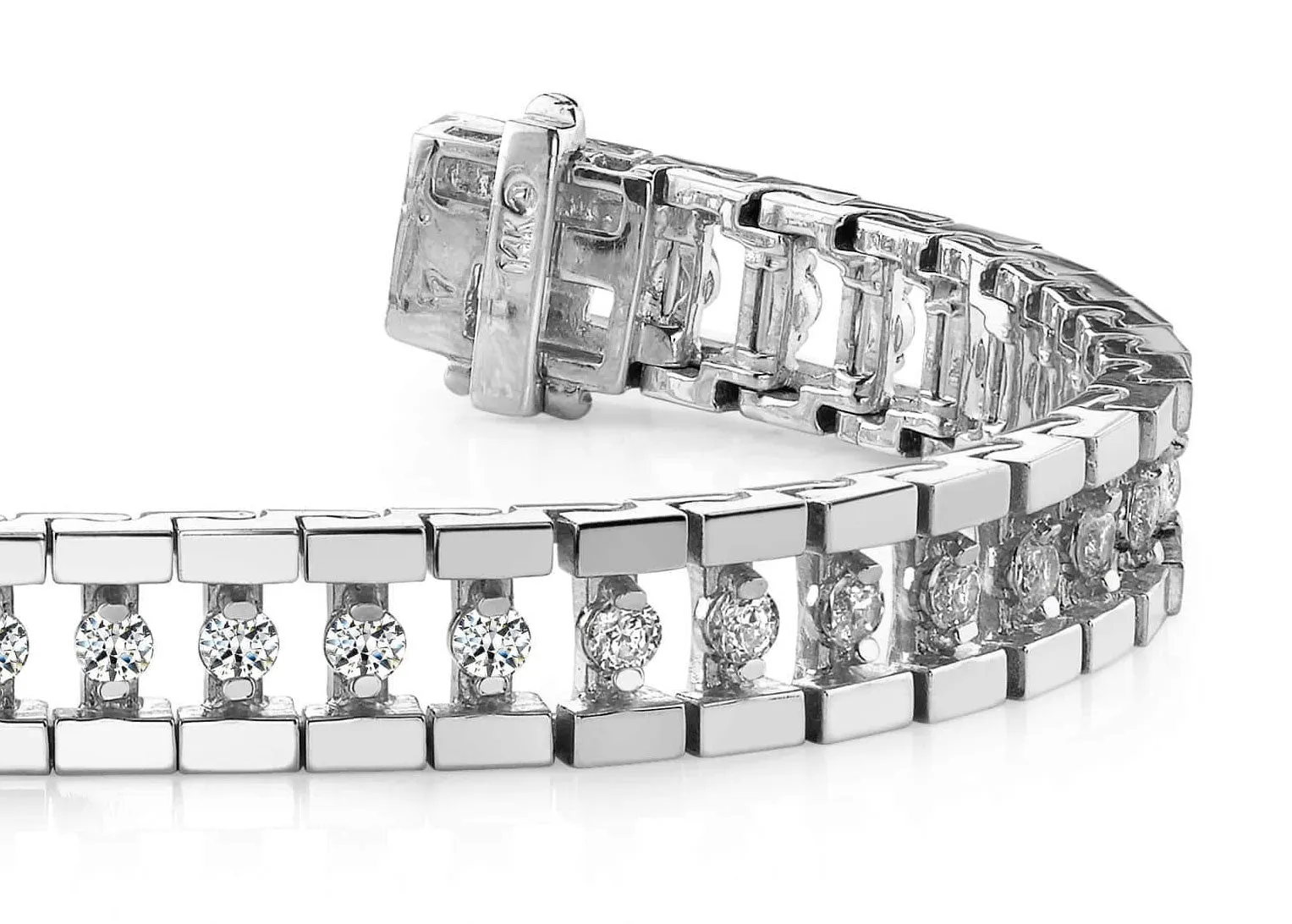 Track Link Lab-Grown Diamond Bracelet with 2.00 ct.(finished) 2mm