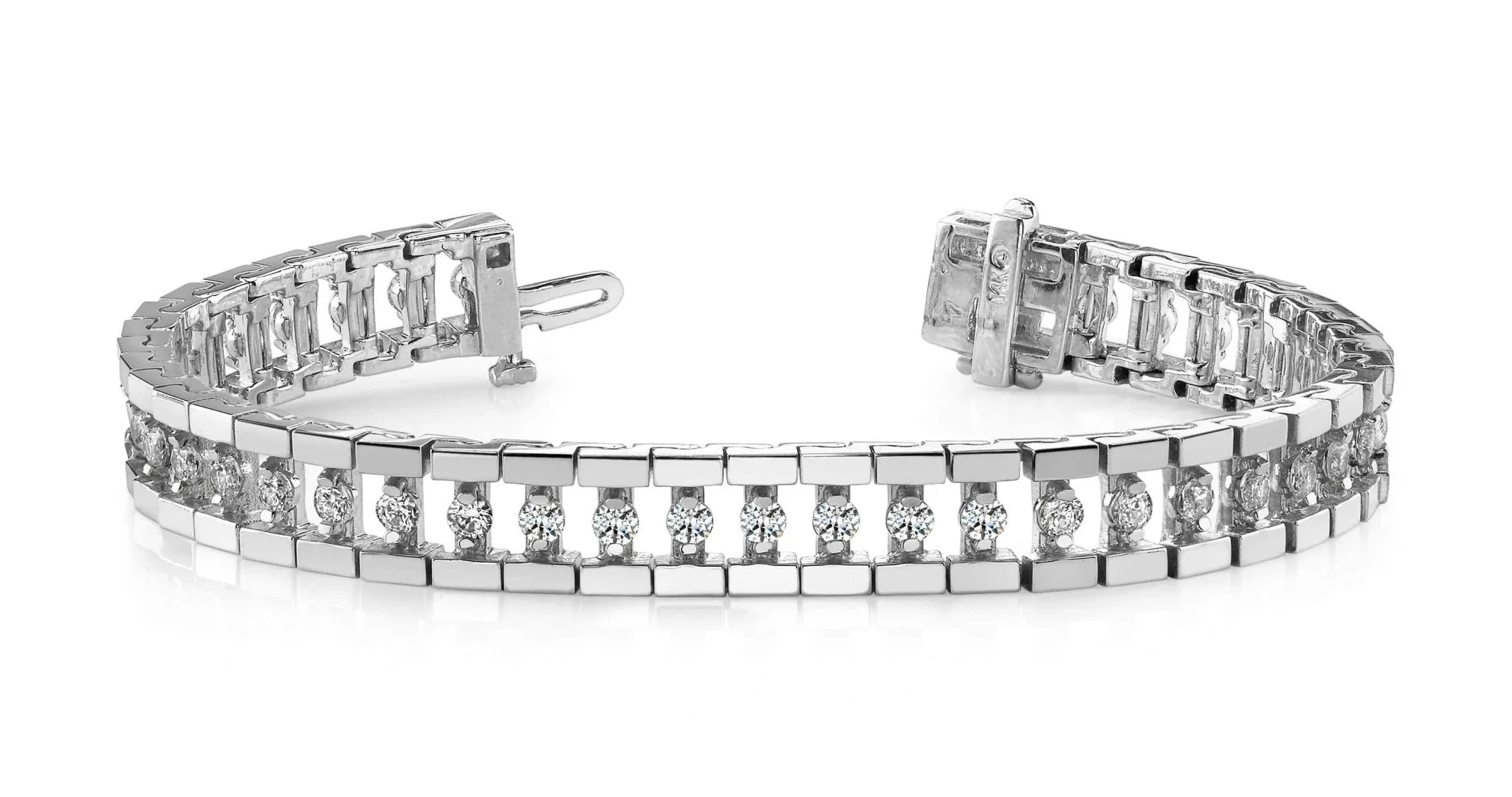 Track Link Lab-Grown Diamond Bracelet with 2.00 ct.(finished) 2mm