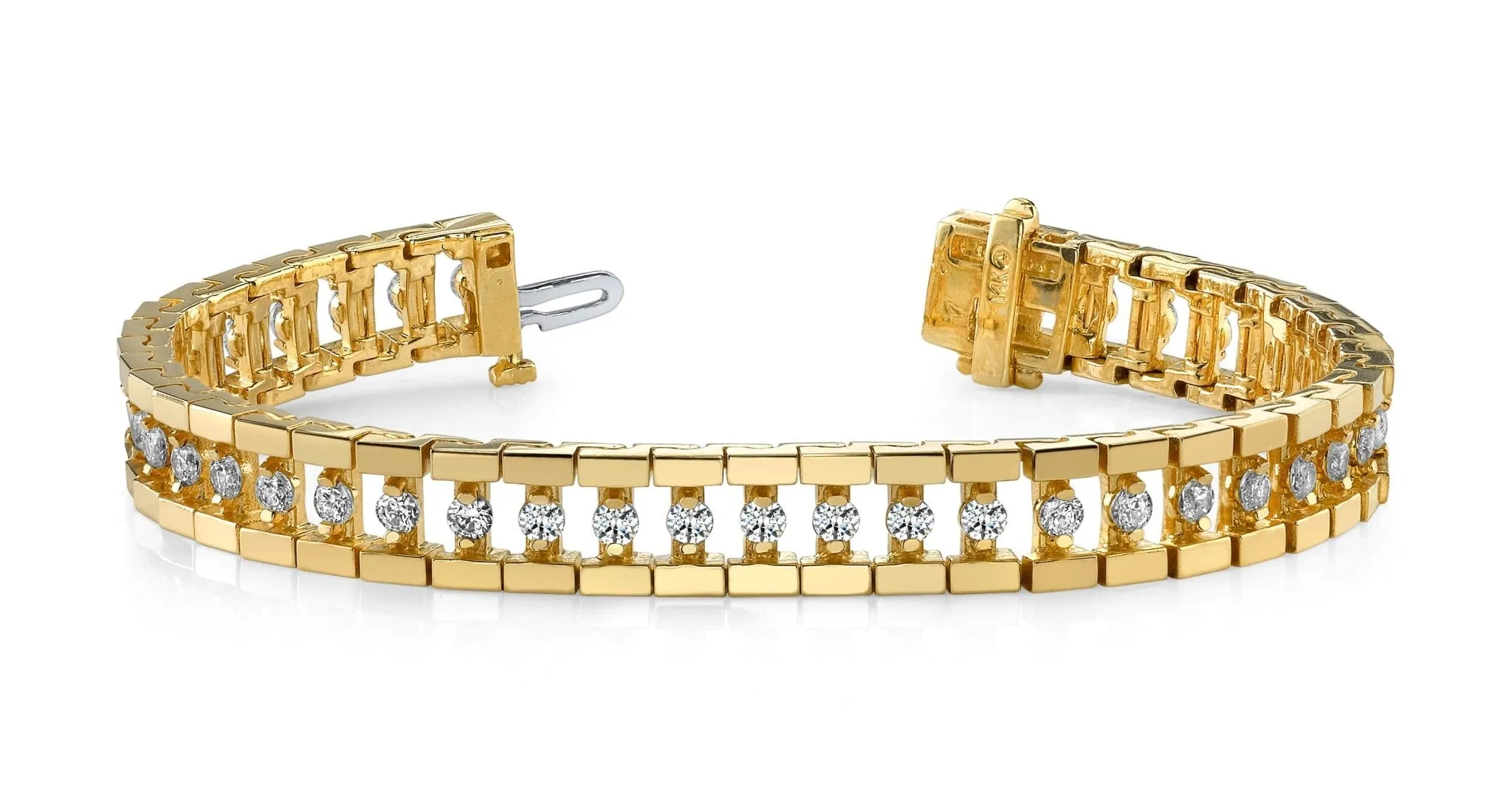 Track Link Lab-Grown Diamond Bracelet with 2.00 ct.(finished) 2mm