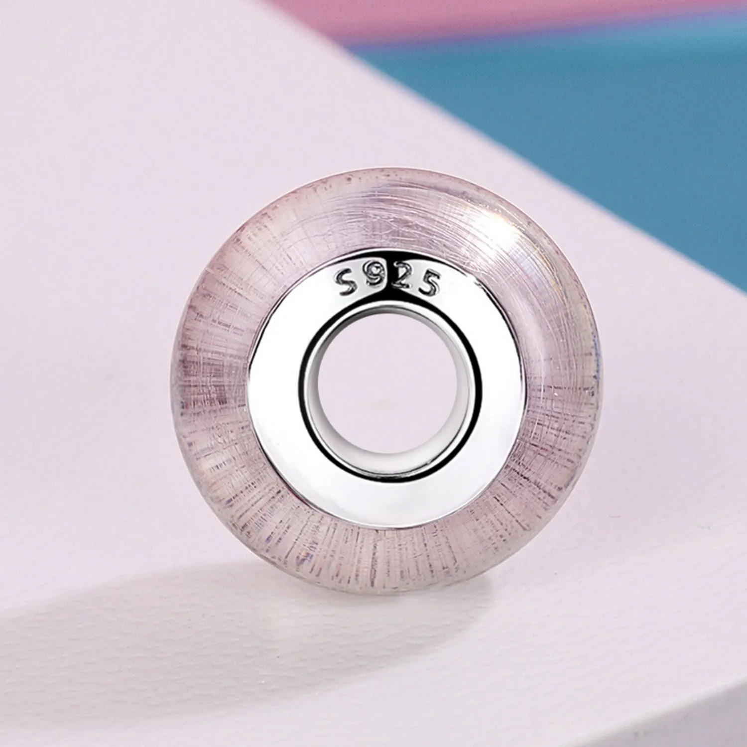 Transparent Pink Murano Bead Charm