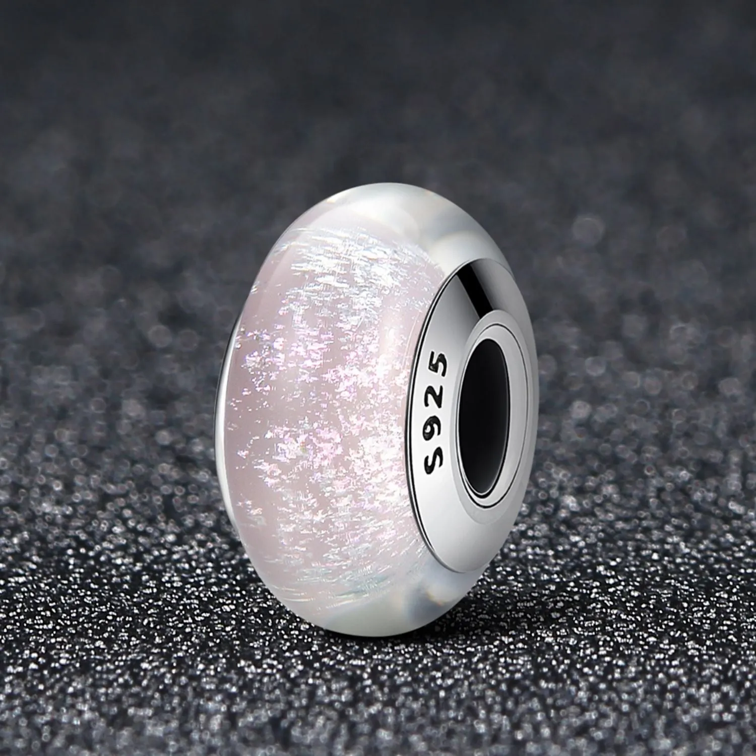 Transparent Pink Murano Bead Charm