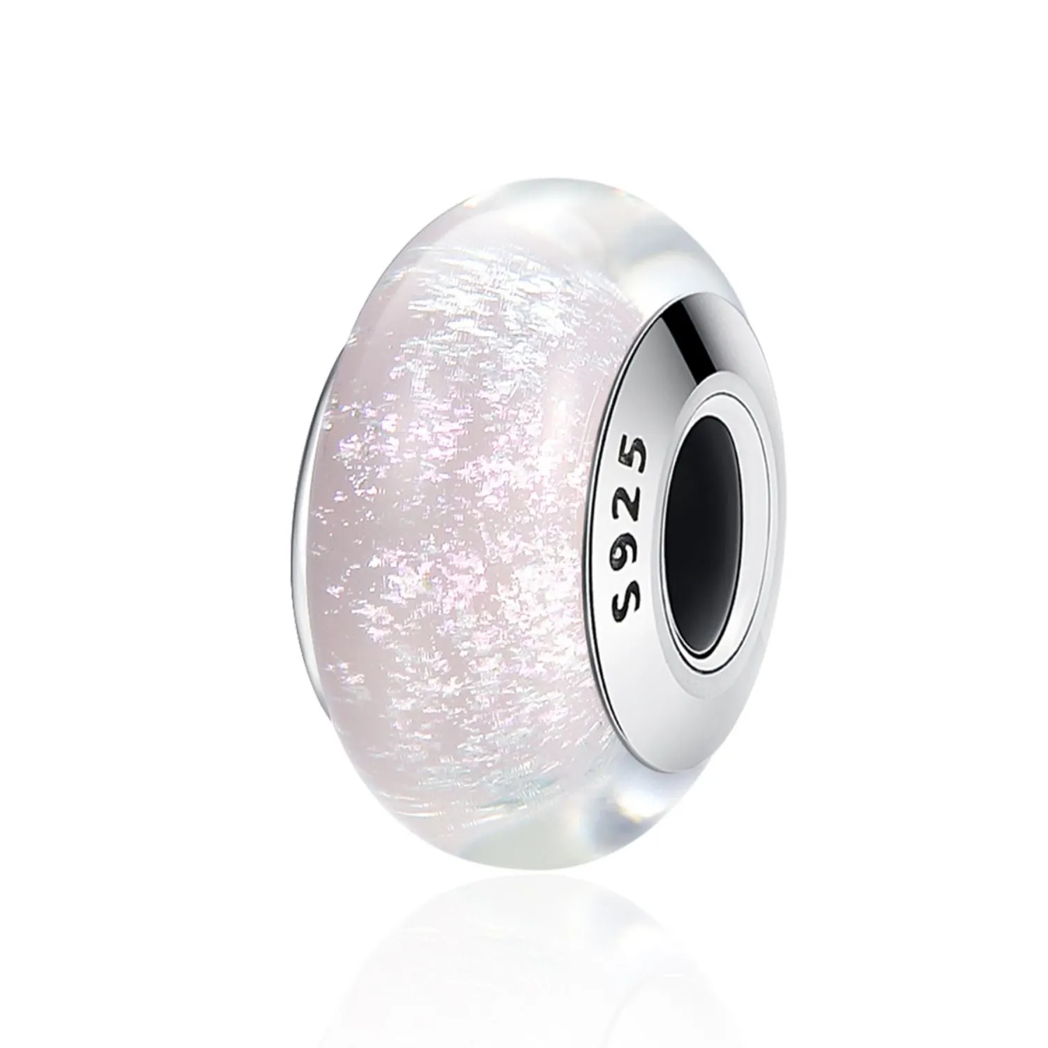 Transparent Pink Murano Bead Charm
