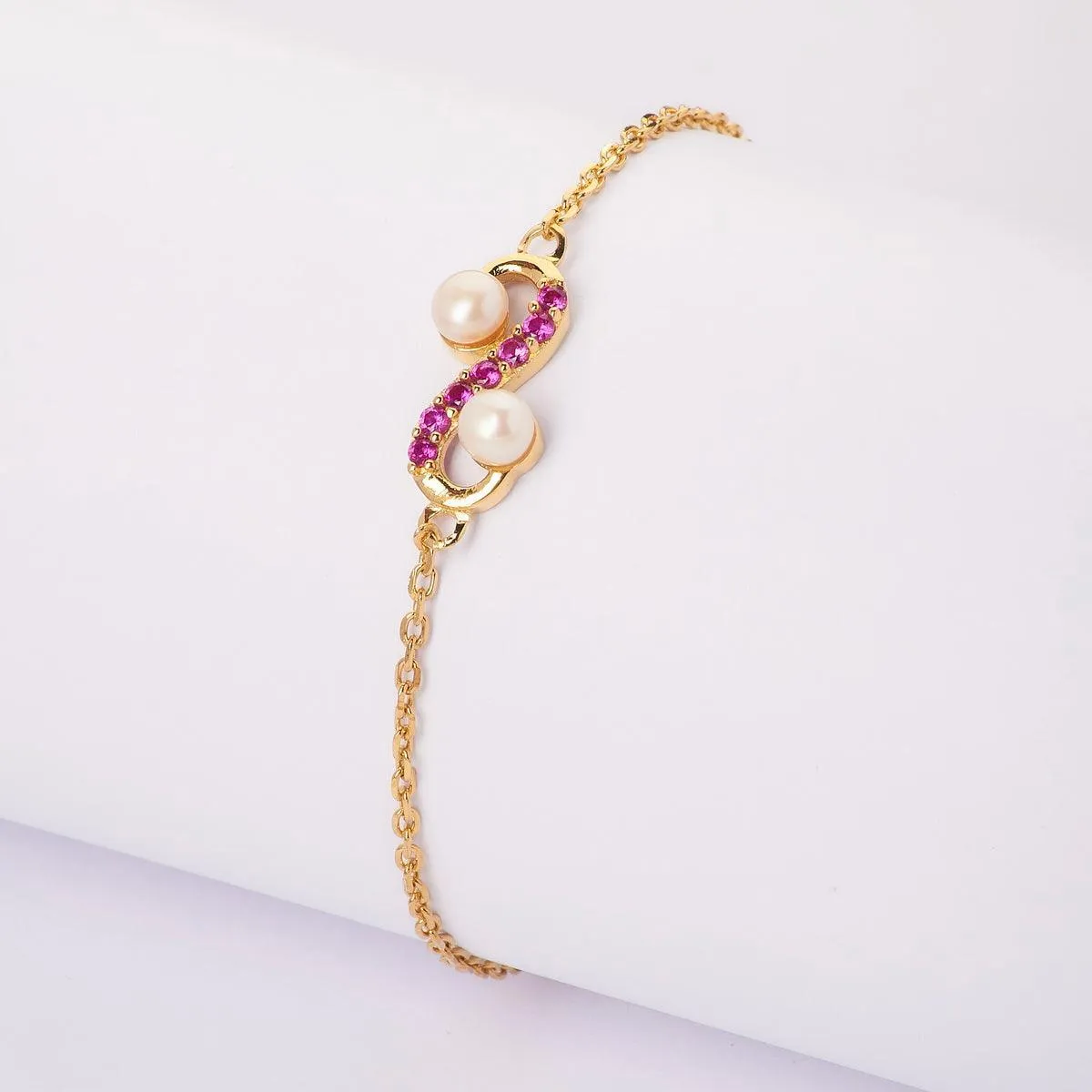 Trendy Stone Studded Silver Bracelet