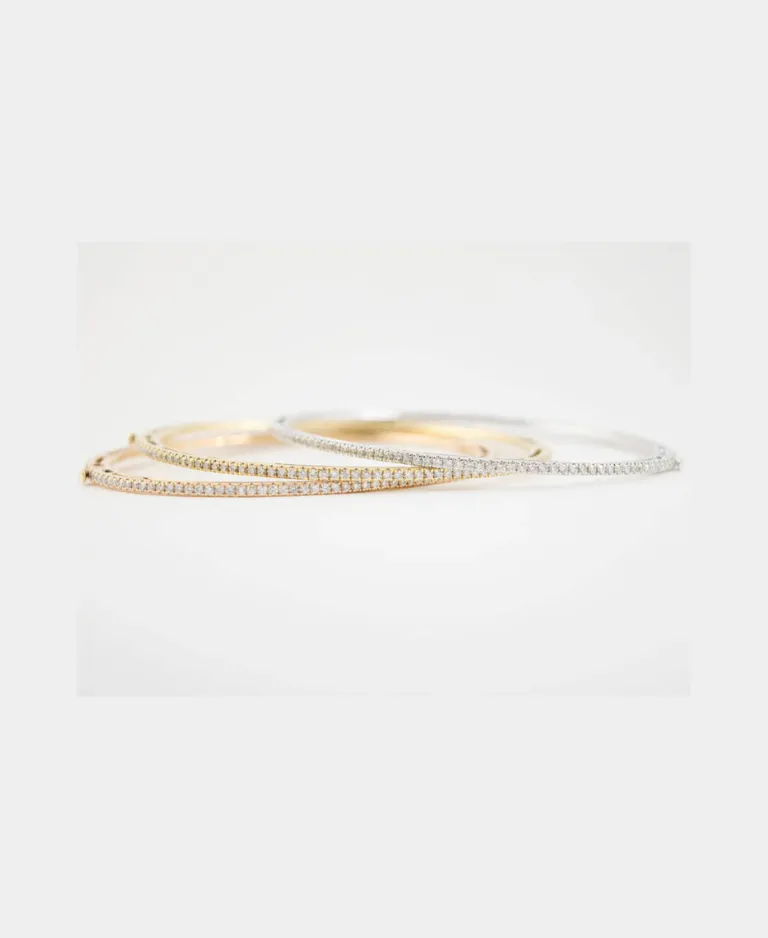 Tri-Color Eternity Diamond Bangles
