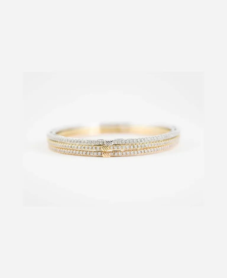 Tri-Color Eternity Diamond Bangles
