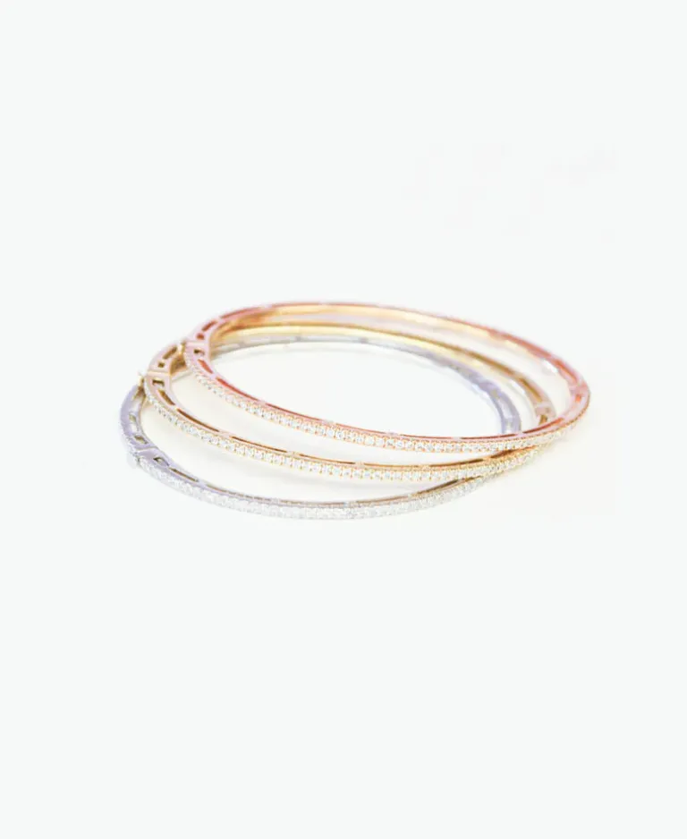 Tri-Color Eternity Diamond Bangles