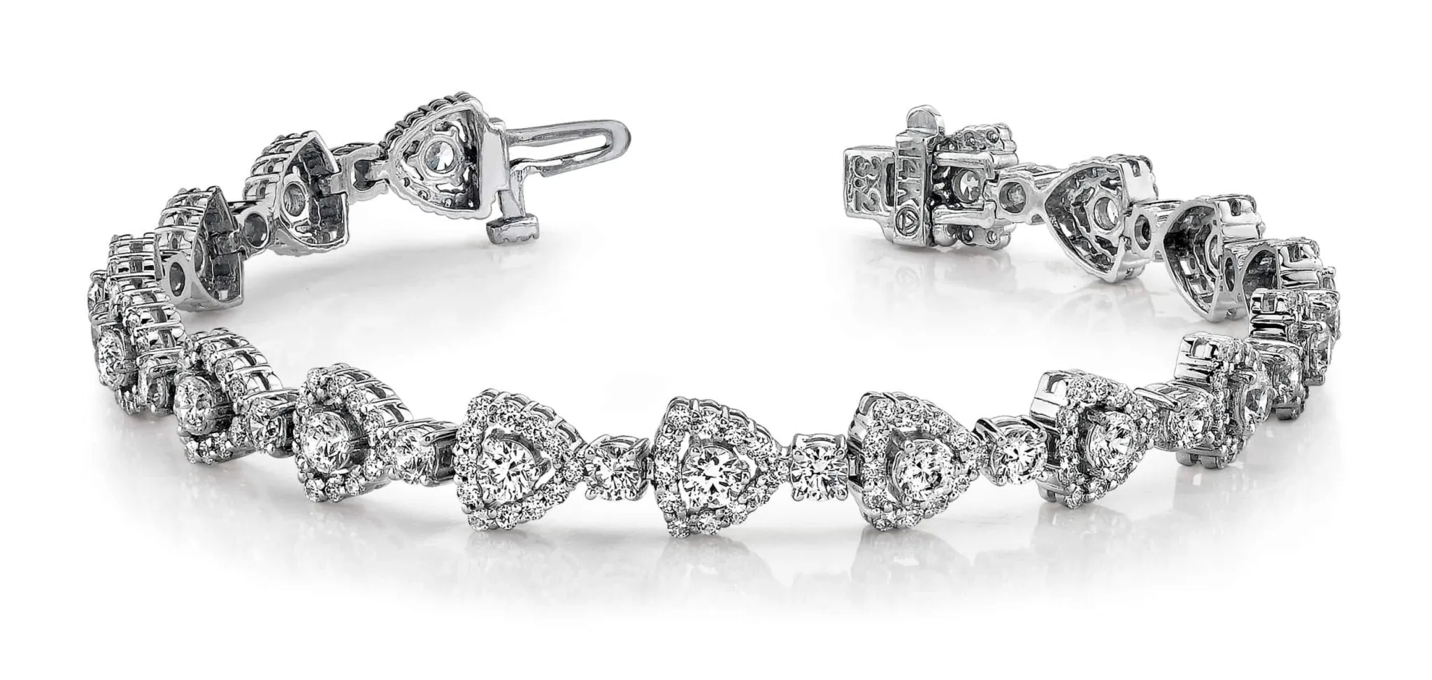 Triangular Diamond Link Bracelet Lab-Grown Diamond with 6.27 ct.(finished) 1.3mm, 3mm, 3.2mm