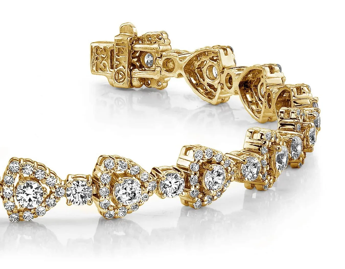 Triangular Diamond Link Bracelet Lab-Grown Diamond with 6.27 ct.(finished) 1.3mm, 3mm, 3.2mm