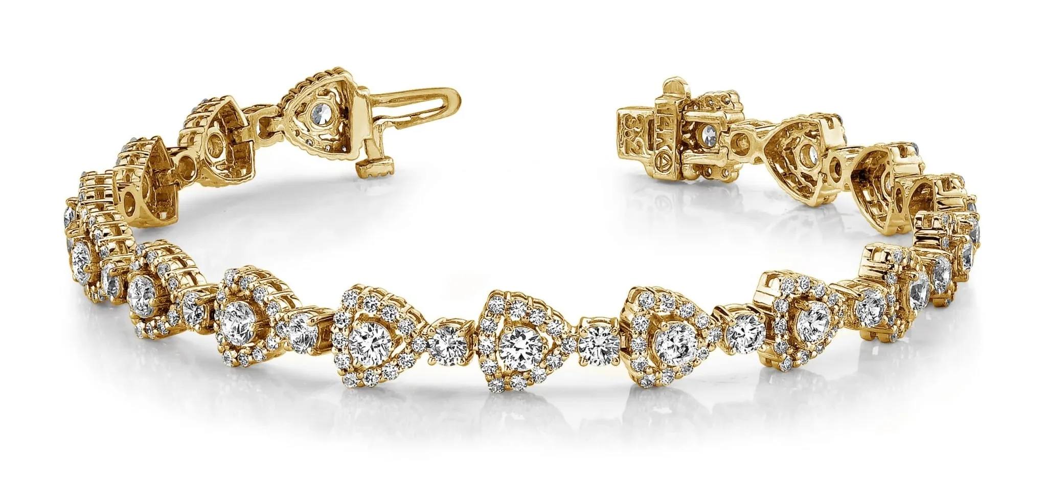Triangular Diamond Link Bracelet Lab-Grown Diamond with 6.27 ct.(finished) 1.3mm, 3mm, 3.2mm