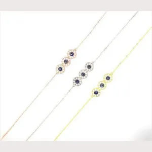 Triple Evil Eye Bracelet-Rose Gold