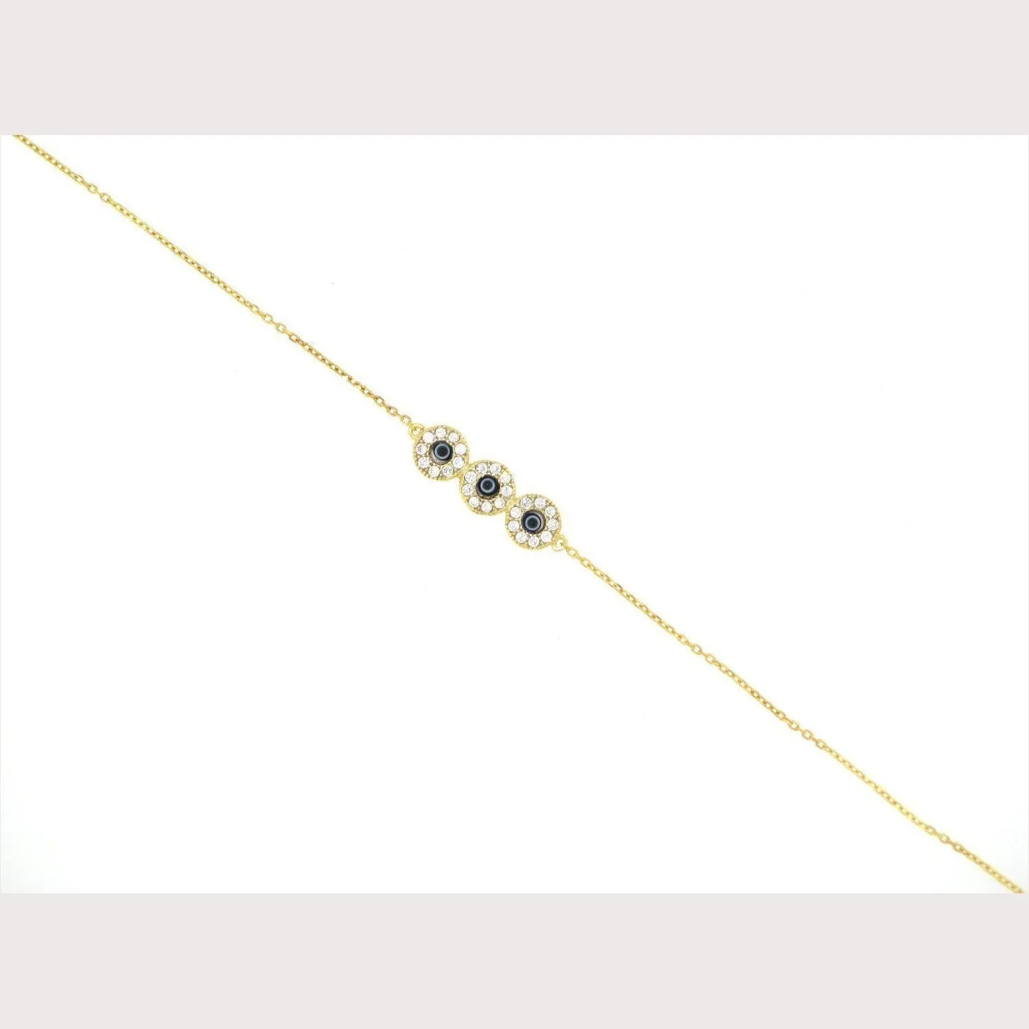 Triple Evil Eye Bracelet-Rose Gold