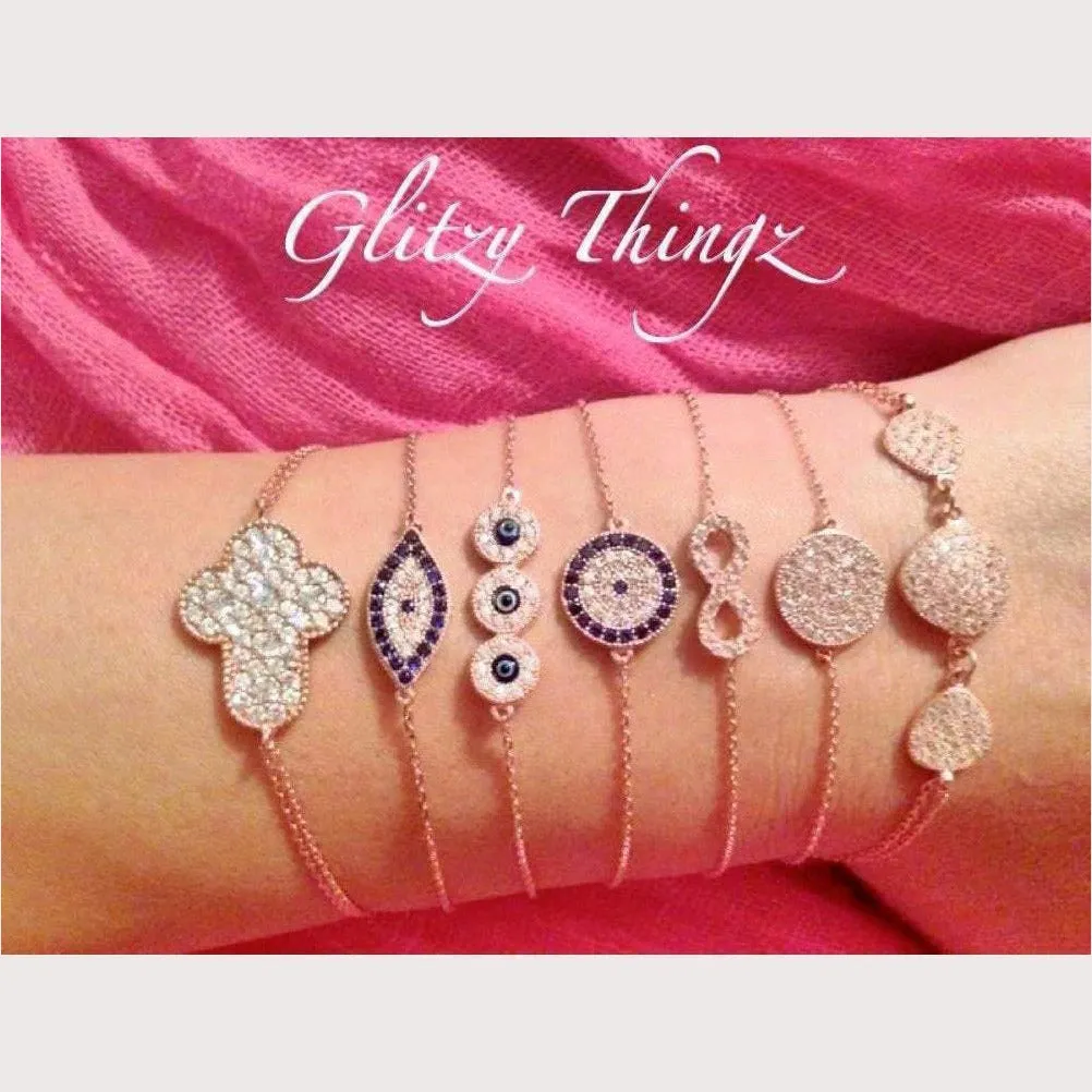 Triple Evil Eye Bracelet-Rose Gold