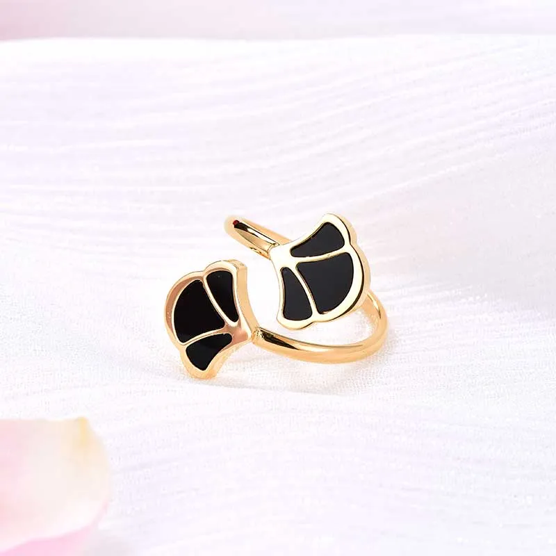 Tulip / Ring Black Gold