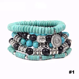 Turquoise Buddha Bracelet Set (5 Bracelets)