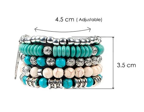 Turquoise Buddha Bracelet Set (5 Bracelets)