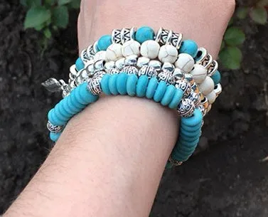 Turquoise Buddha Bracelet Set (5 Bracelets)