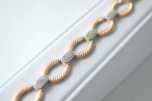 Two-Tone Diamond Link Bracelet
