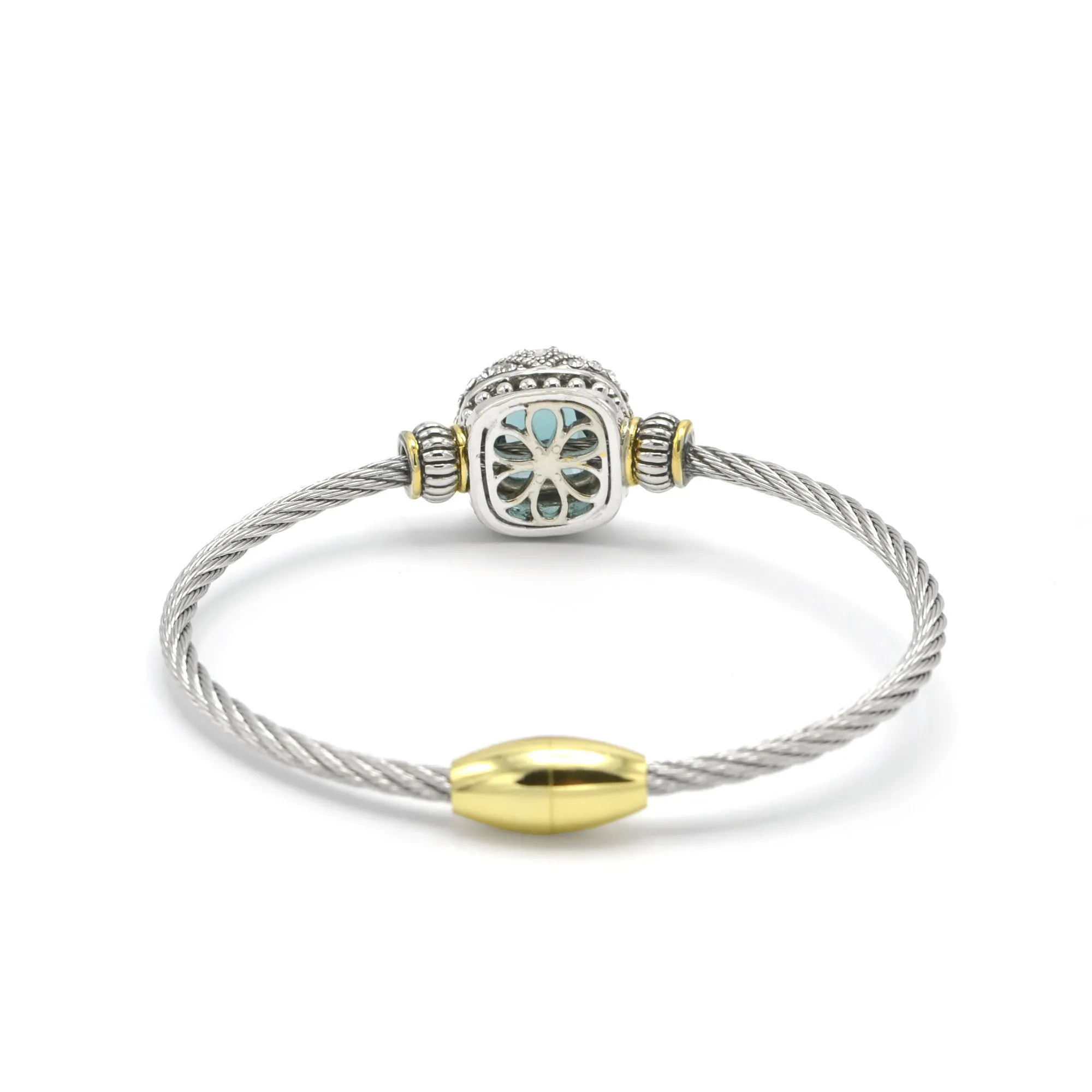 TWO TONE MONTANA CRYSTAL CLASSIC CABLE BRACELET# # 42269BR-TT-MON(FE26)