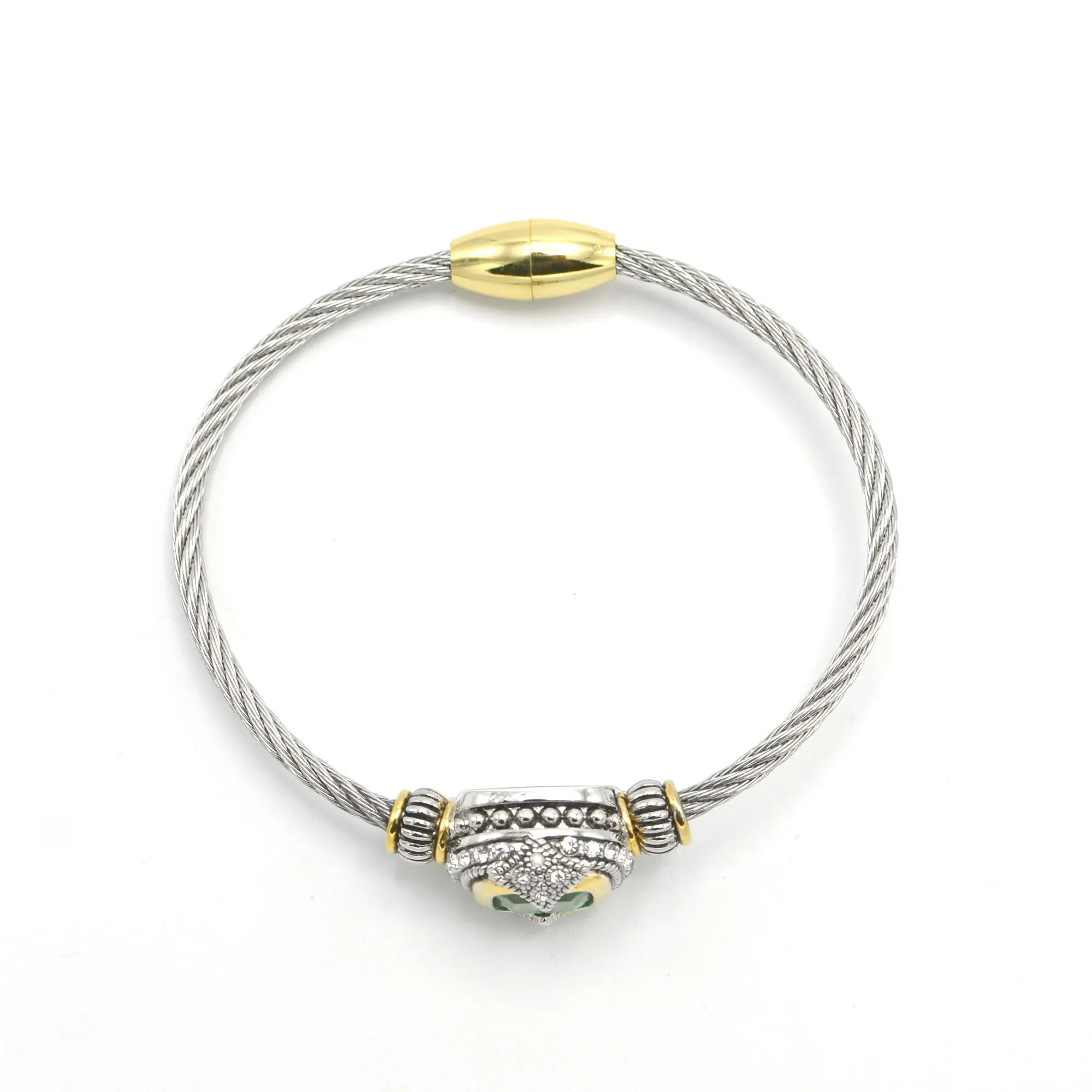 TWO TONE MONTANA CRYSTAL CLASSIC CABLE BRACELET# # 42269BR-TT-MON(FE26)