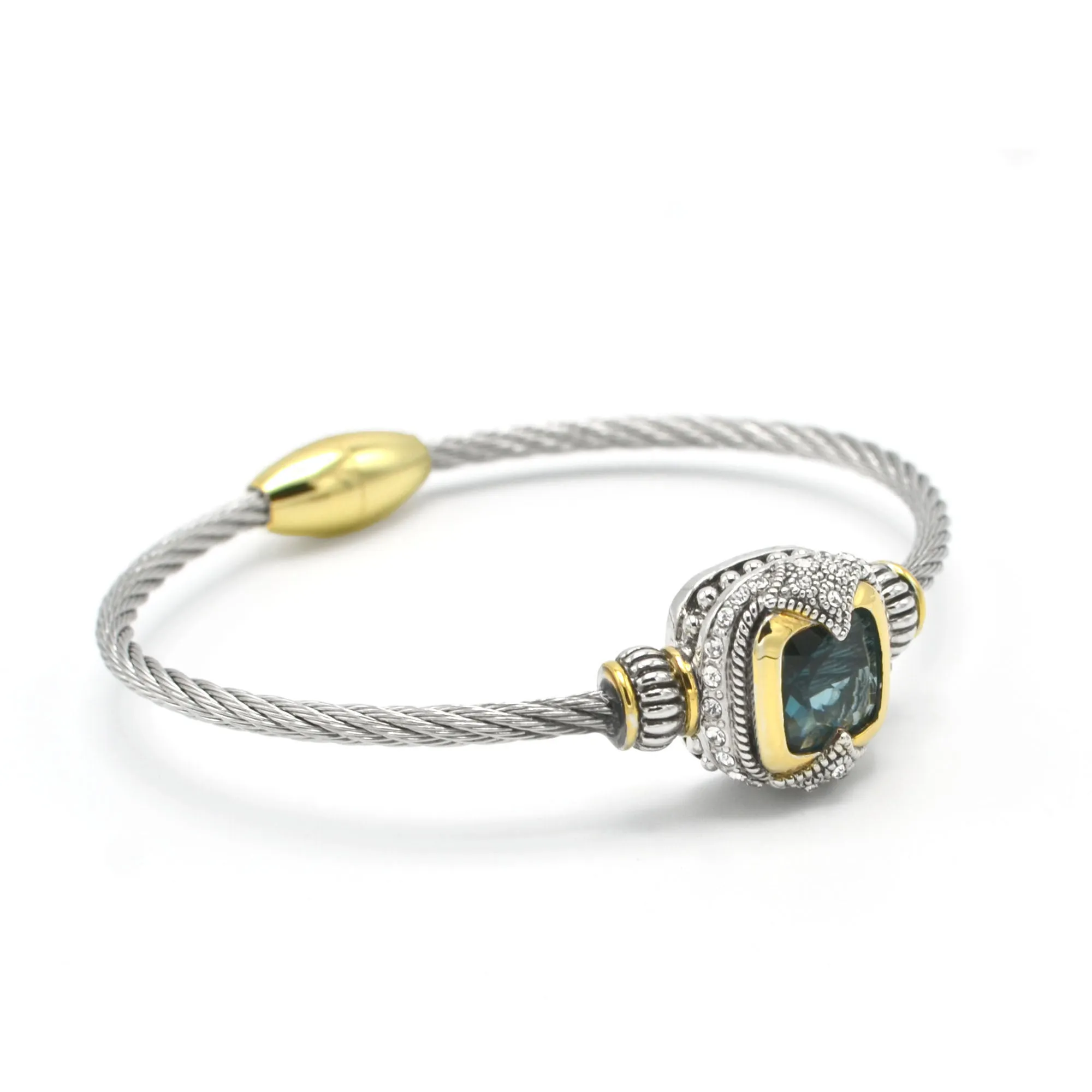 TWO TONE MONTANA CRYSTAL CLASSIC CABLE BRACELET# # 42269BR-TT-MON(FE26)