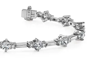 Two Tone Triple Lab-Grown Diamond Bracelet with 2.99 ct.(finished) 2mm, 3.5mm