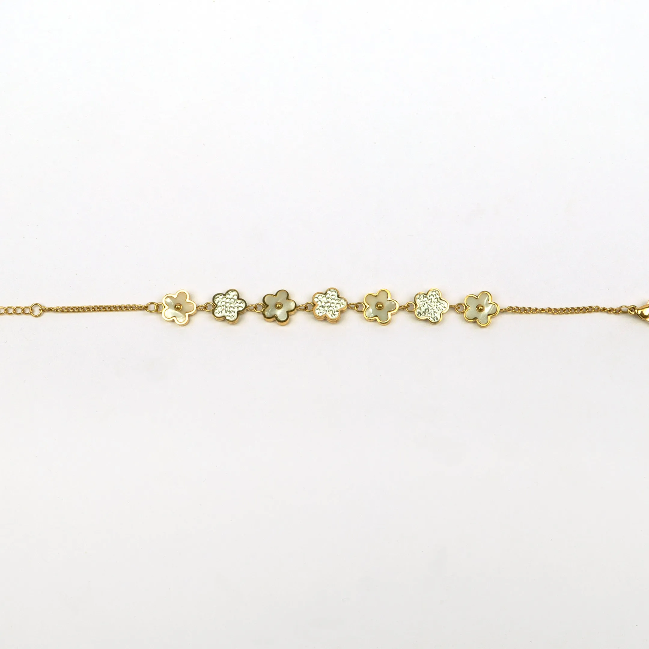 VanCleef Inspired Pearl Bracelet Gold Plated, Waterproof and Anti-Tarnish - 8 inches