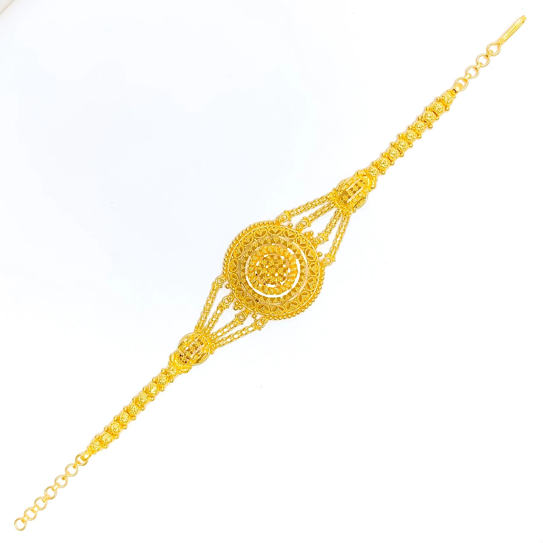 Vibrant Traditional 22k Gold Semi-Statement Bracelet