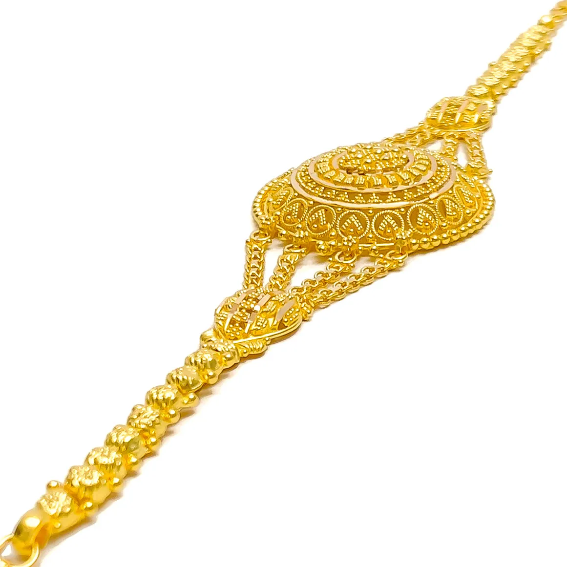 Vibrant Traditional 22k Gold Semi-Statement Bracelet