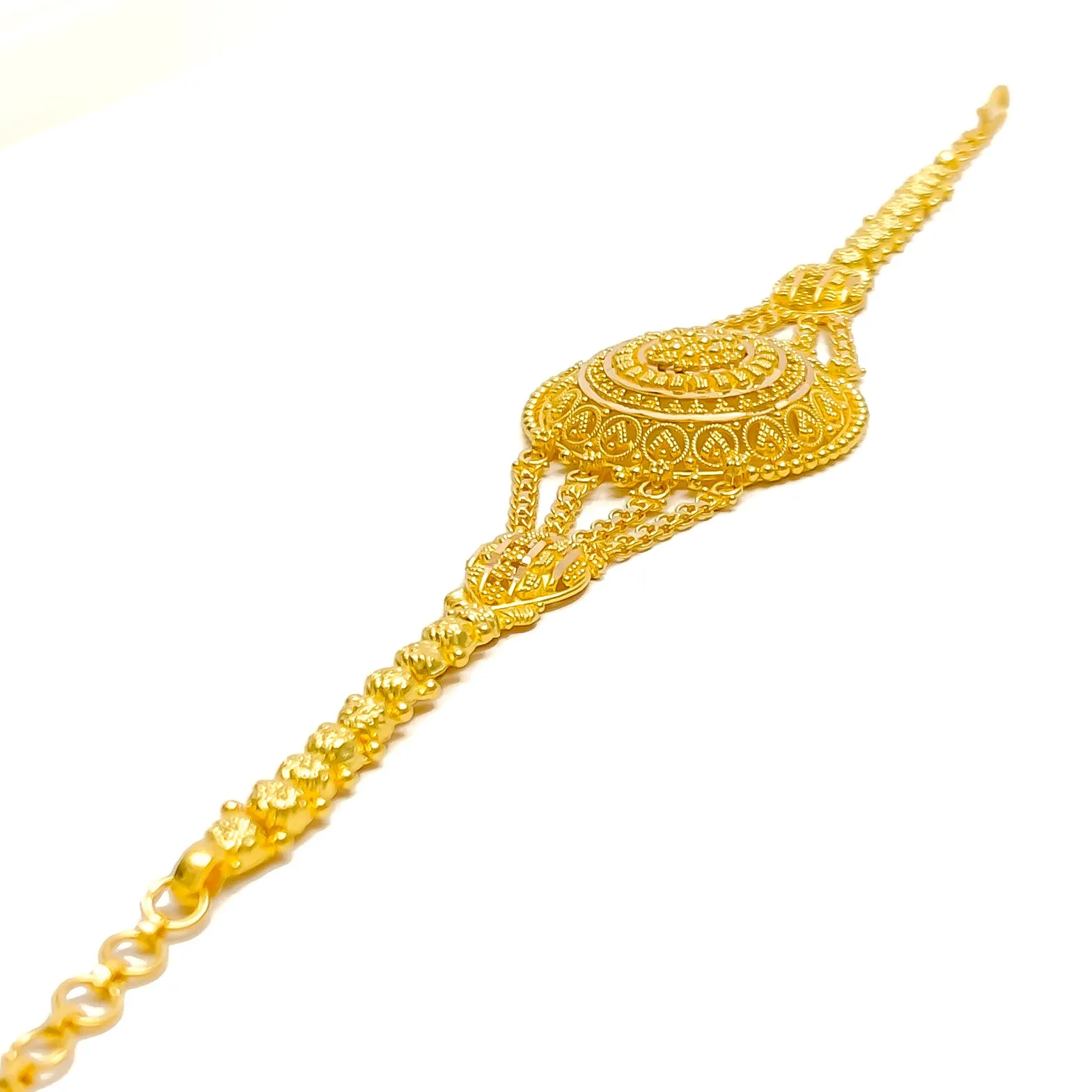 Vibrant Traditional 22k Gold Semi-Statement Bracelet