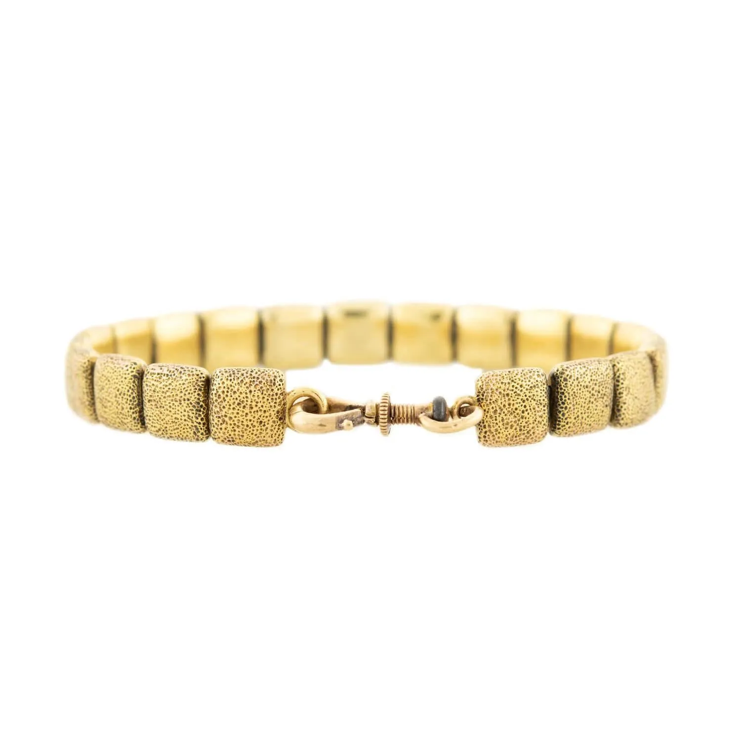 Victorian 15K Diamond Button Stretch Bracelet