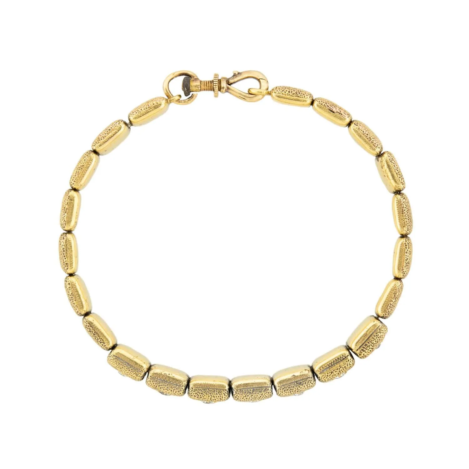 Victorian 15K Diamond Button Stretch Bracelet