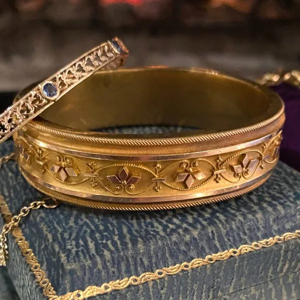 Victorian Etruscan Revival Bangle Bracelet