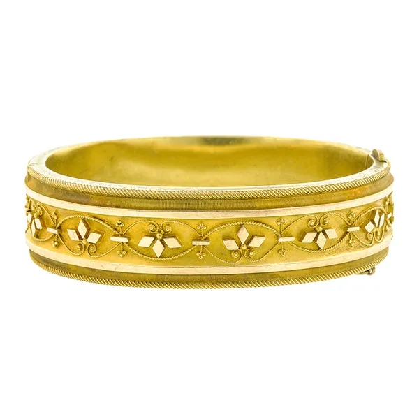 Victorian Etruscan Revival Bangle Bracelet