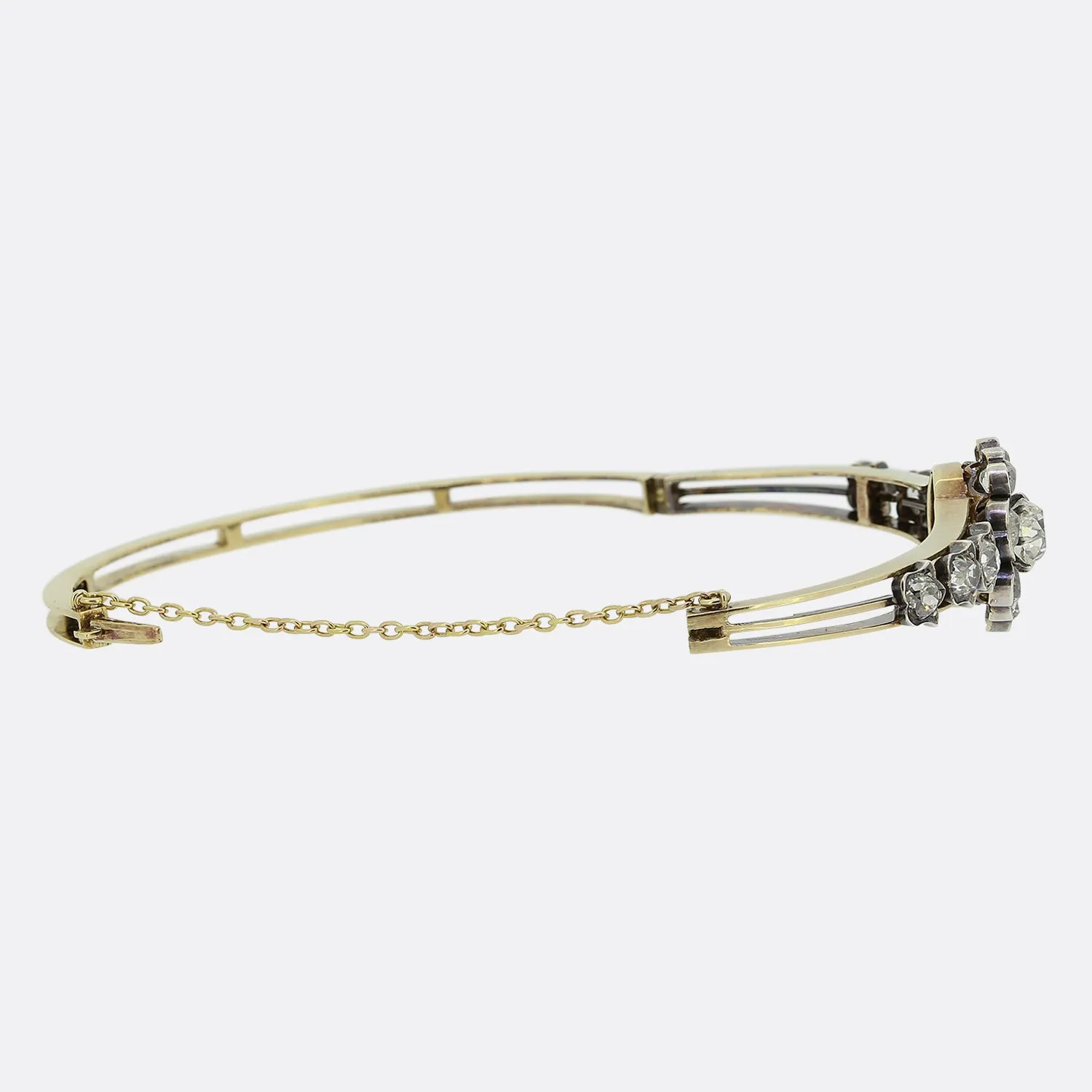 Victorian Old Cut Diamond Floral Bangle