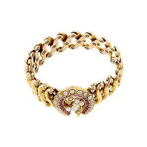 Victorian Ruby & Pearl* Horseshoe Bracelet
