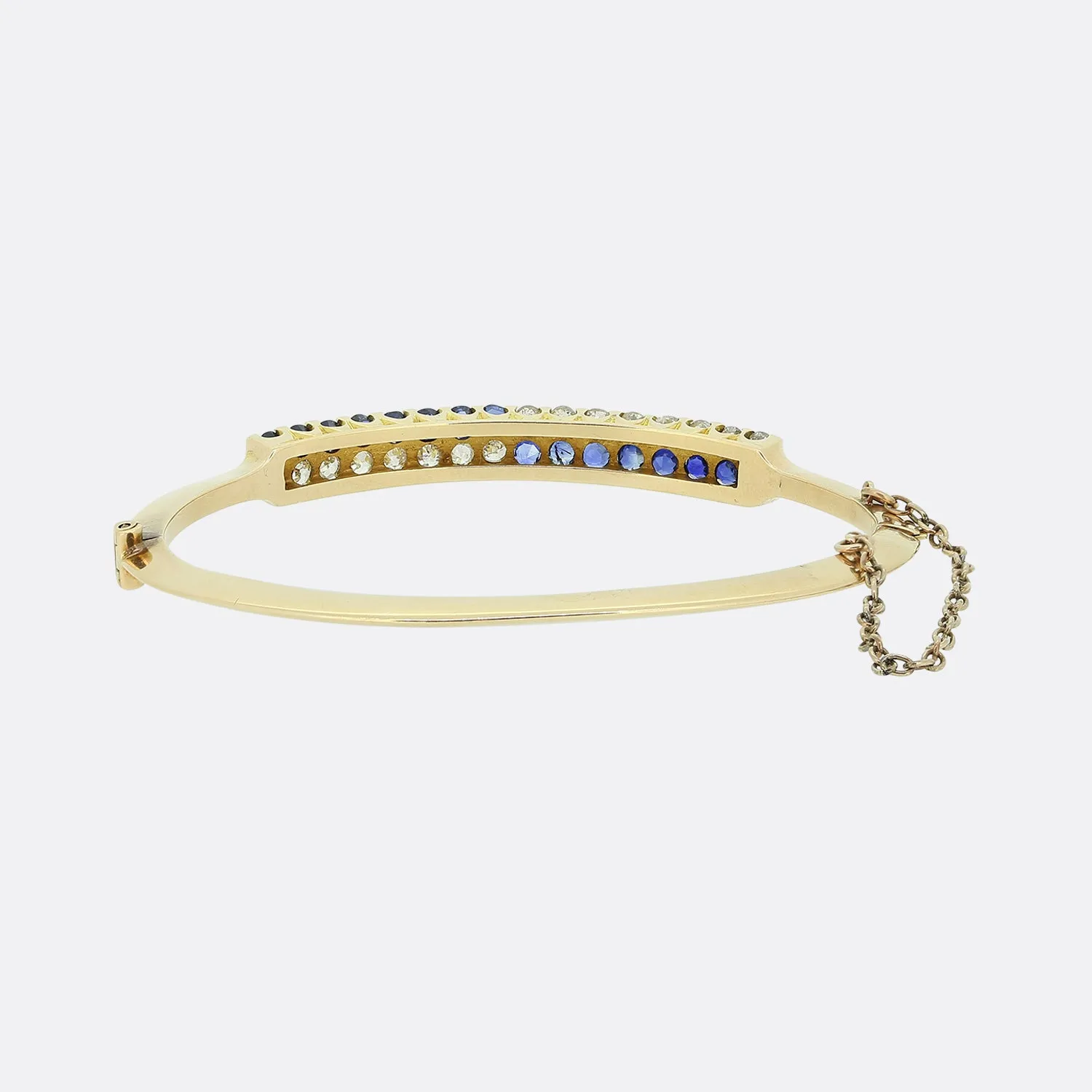 Victorian Sapphire and Old Cut Diamond Bangle