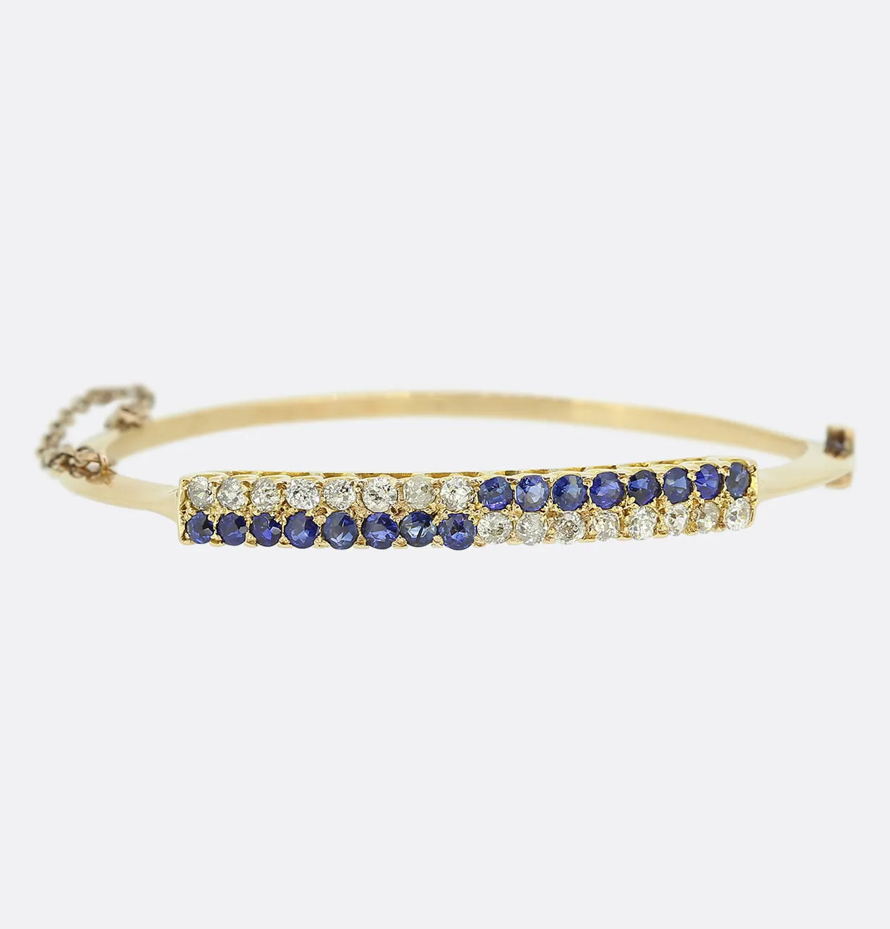 Victorian Sapphire and Old Cut Diamond Bangle