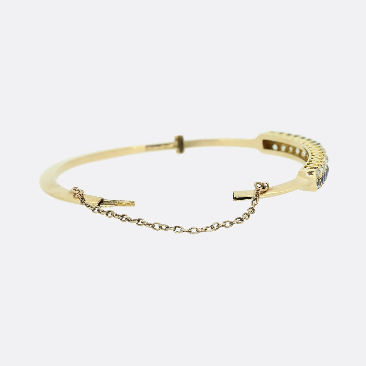 Victorian Sapphire and Old Cut Diamond Bangle