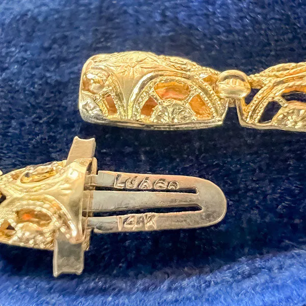 Vintage Diamond & Sapphire Filigree Link Bracelet